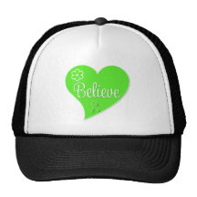 Non Hodgkins Lymphoma Believe Heart Trucker Hats
