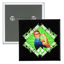 Non-Hodgkin's Lymphoma Fight Rosie The Riveter Pinback Buttons