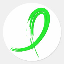 Non-Hodgkin's Lymphoma's Lime Green Ribbon A4 Round Sticker