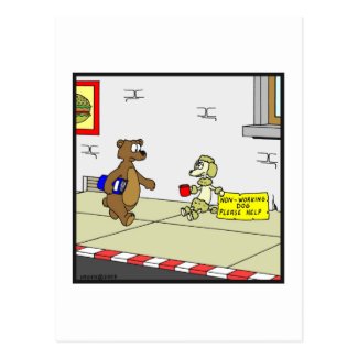 Non-Working Dog: Dog cartoon Postcard