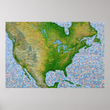 North America Mosaic Posters