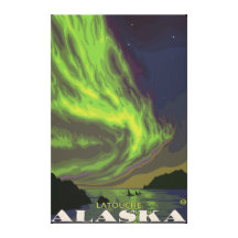 Northern Lights and Orcas - Latouche, Alaska Canvas Prints