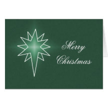 Northern Star Christmas Card, Green
