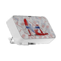 Norwegian Girl Silhouette Flag Travelling Speaker