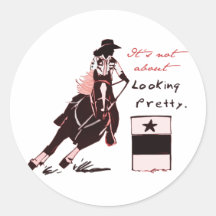 Not About Looking Pretty Round Sticker