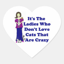 (Not Crazy) Cat Lady Heart Sticker