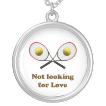 Not Looking for Love Tennis Personalised Necklace