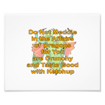 Not meddle orange dragon head photo print