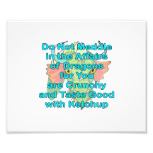 Not meddle teal dragon head photo print