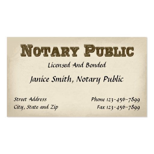 Notary Public Business Card | Zazzle