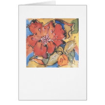 Notecard of a silk painting of a flower