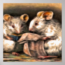 Nothing on TV Tonight - Mice Reading Posters