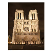 Notre Dame at night Postcard