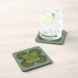 Nouveau Botanical Abstract Square Coaster cork coasters