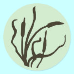 Nouveau Cat-Tail Reed Silhouette Stickers stickers