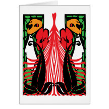 Nouveau Flora Greeting Card