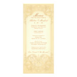 Nouveau Victorian: Pale Gold Fancy Wedding Menu Custom Invite