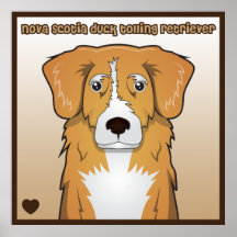 Nova Scotia Duck Tolling Retriever Cartoon Poster