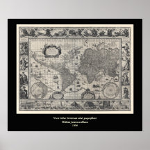 Nova totius terrarum, 1606 Antique World Map Print