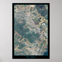 Novato, California, Marin County satellite print