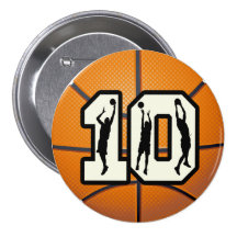 Number 10 Basketball and Players Pins