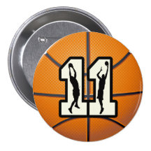 Number 11 Basketball and Players Buttons