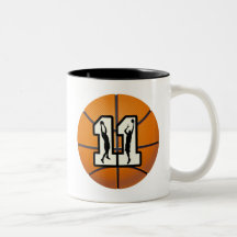 Number 11 Basketball and Players Coffee Mugs
