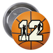 Number 12 Basketball and Players Pin