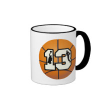 Number 13 Basketball and Players Coffee Mugs