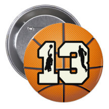Number 13 Basketball and Players Pin