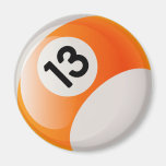 NUMBER 13 BILLIARDS BALL MAGNET