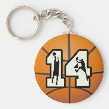 Number 14 Basketball and Players Keychain