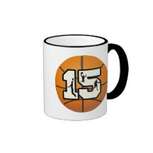 Number 15 Basketball and Players Coffee Mug