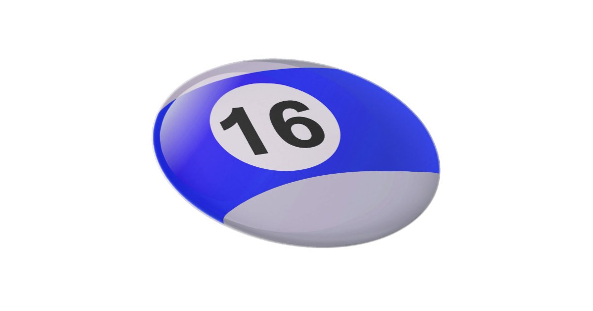 Number 16 Billiards Ball Plate Zazzle