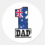 Number 1 Australian Dad Round Stickers