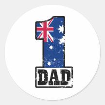 Number 1 Australian Dad Round Stickers