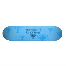 Number 1 Boss in Blue Skate Deck