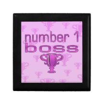 Number 1 Boss in Pink Trinket Box