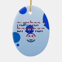 Number 1 Brother in American Flag Colours Ornament