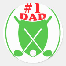 Number 1 Dad Golf Badge Stickers