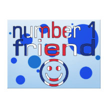 Number 1 Friend in British Flag Colours for Boys Stretched Canvas Prints