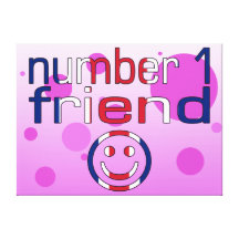Number 1 Friend in British Flag Colours for Girls Stretched Canvas Print