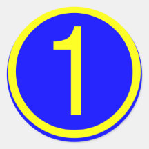 number 1 in a circle round stickers