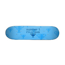 Number 1 Nurse in Blue Skateboard