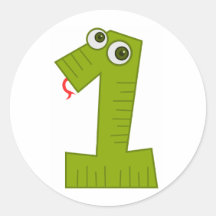 Number 1 round stickers