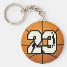 Number 23 Basketball Key Chain