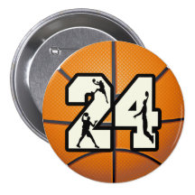 Number 24 Basketball Button