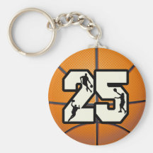 Number 25 Basketball Keychains