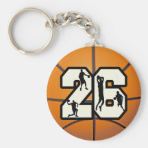 Number 26 Basketball Keychains