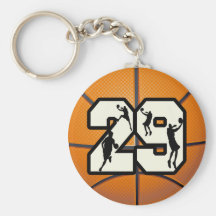 Number 29 Basketball Key Chain